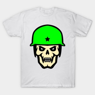 Army Soldier World War Skull Face Logo T-Shirt